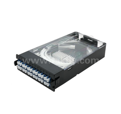 Vorgefertigtes Kassettenmodul ¥ TK-HRM-04, 12C/24C, Dual-Mode: LC Pigtail Fusion oder MPO-LC Kassettenmanagement, Plug-and-Play für Datencenterverkabelung