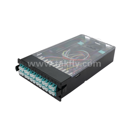Vorgefertigtes Kassettenmodul ¥ TK-HRM-04, 12C/24C, Dual-Mode: LC Pigtail Fusion oder MPO-LC Kassettenmanagement, Plug-and-Play für Datencenterverkabelung