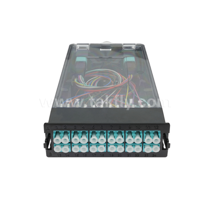 Vorgefertigtes Kassettenmodul ¥ TK-HRM-04, 12C/24C, Dual-Mode: LC Pigtail Fusion oder MPO-LC Kassettenmanagement, Plug-and-Play für Datencenterverkabelung