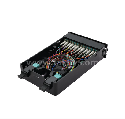 Vorgefertigtes Kassettenmodul ¥ TK-HRM-04, 12C/24C, Dual-Mode: LC Pigtail Fusion oder MPO-LC Kassettenmanagement, Plug-and-Play für Datencenterverkabelung