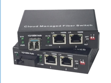 Cloud-verwalteter Glasfaser-Switch Gigabit 2-Port 10/100/1000Base-Tx und 1-Port 1000Base-Fx