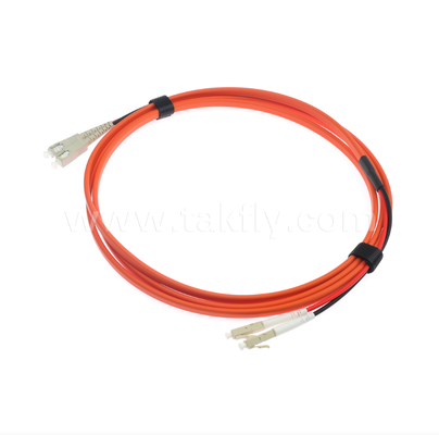 SC-UPC zu LC-UPC OM1 Duplex Flat Twin Fiber Patch Cord 2,0 mm Orange Multimode Optical Jumper Kabel