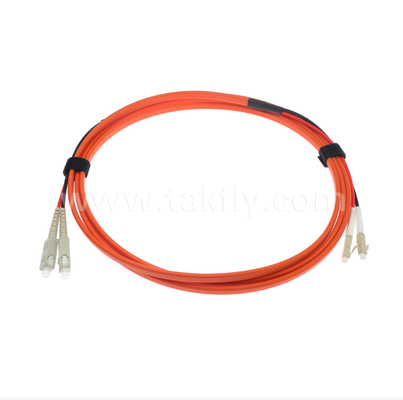 SC-UPC zu LC-UPC OM1 Duplex Flat Twin Fiber Patch Cord 2,0 mm Orange Multimode Optical Jumper Kabel