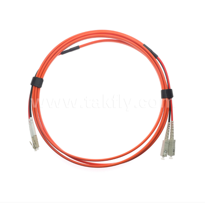 SC-UPC zu LC-UPC OM1 Duplex Flat Twin Fiber Patch Cord 2,0 mm Orange Multimode Optical Jumper Kabel