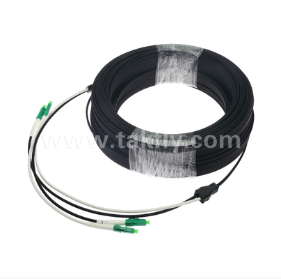 LC/APC Flat Drop Patch Cord - 2 Cor Duplex, vorverbundene, antivibrative, für den schnellen Einsatz von FTTH im Innenraum eingerichtet.