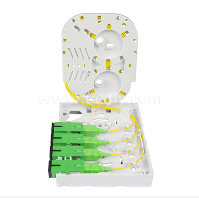 TKS-1806-04D FTTH-Faser-Termination Box Desk/Wall Mount, 4-Port, Indoor, unterstützt Fusion Splicing & Kabelmanagement