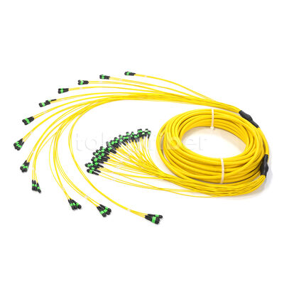 Amphenol angepasst 288 Fasern 0,35 dB Max Insertion Verlust Singlemode OS2 MPO Stammkabel für Rechenzentrum