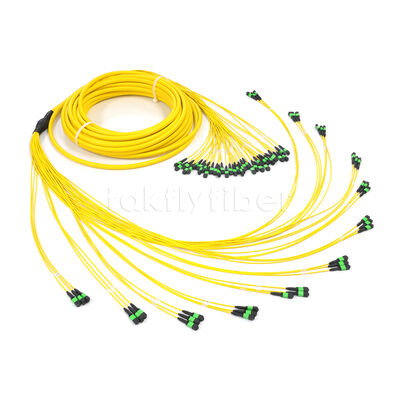 High-density Optical Network Customized 12F MPO Trunk Cable, 12-576 Fibers, Single Mode (OS2), 0.35dB Max 