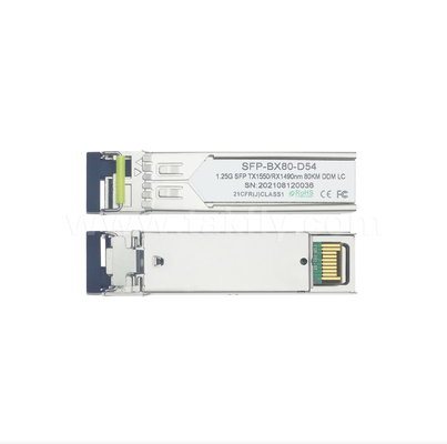 80km SFP BiDi Transceiver    1.25G/1.063G Dual-Rate, 1490nm DFB, PIN, LC Simplex, industrielle Temperatur verfügbar
