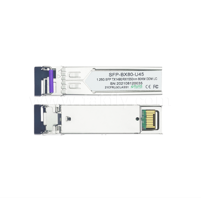 80km SFP BiDi Transceiver    1.25G/1.063G Dual-Rate, 1490nm DFB, PIN, LC Simplex, industrielle Temperatur verfügbar
