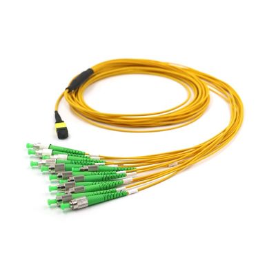 FC APC zu MTP 12 Faser Breakout-Kabel G657A1 0,3dB geringe Verluste
