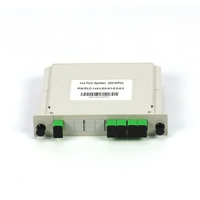 Kassetten-Art Faser Optik-PLC-Teiler 1x4 SC/APC Monomode--G657A1 LGX in FTTx