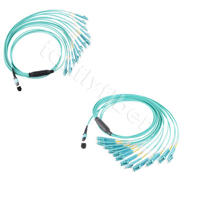Glasfaser-MPO-MTP-Kabel 24 Kerne bis 12LC DX Om3 Fanout Patch Cord für LAN und WAN