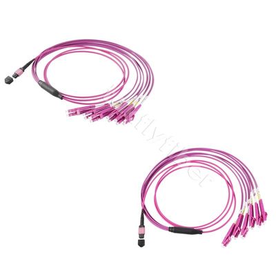3.0mm OM4 LSZH MPO Ausbruch-Kabel MPO zum LC-Faser-Flecken-Kabel