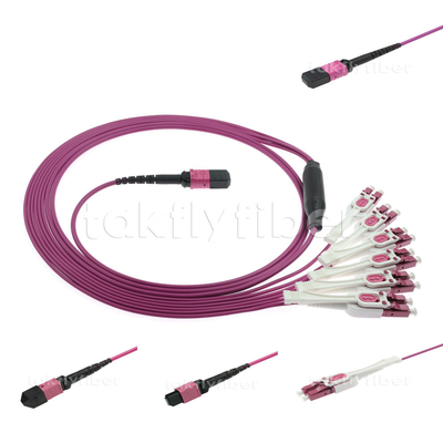 Optik-MTP MPO Verbindungskabel-Kabel 8 12 der Faser-24 Kern OM3 OM4