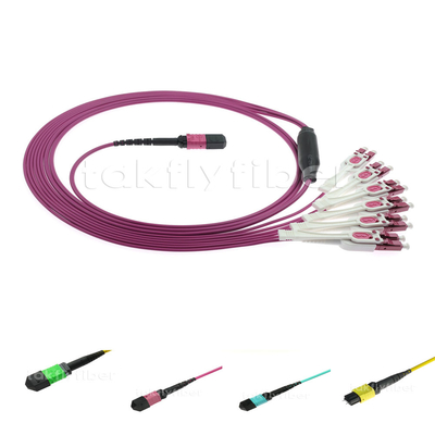 Mann MPO MTP/weiblicher Lichtwellenleiter des Faser-Verbindungskabel-Kabel-OM5 OM4 MPO