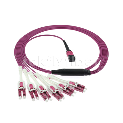 MTP-/MPOfrau Ausbruch-Kabel LC UPC der Duplex-12 Faser-OM4 50/125 zum in mehreren Betriebsarten