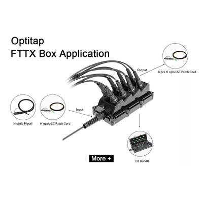 Teiler 1x8 OptiTap-Verbindungsstück-Transceiverkabel-Nichtleiter-/Tonable-Kabel-MST Kasten, 8 Port-OptiTap Gelenk-Schließung