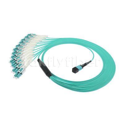 24 Kerne Faseroptisches Patch Cord MPO MTP Kabel 12LC DX OM3 Fanout Patch Cord für LANs und WANs