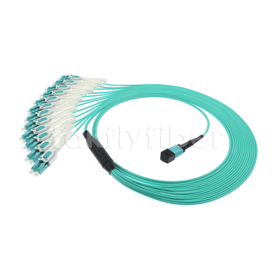 Glasfaser-MPO-MTP-Kabel 24 Kerne bis 12LC DX Om3 Fanout Patch Cord für LAN und WAN