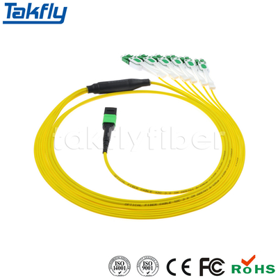 Niedriger Einsatz-Verlust OS2 MPO Bündel-Kabel MTP-LC Uniboot LC Inspektions-Faser zum Optikfanout-Kabel