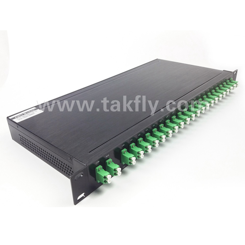 100 GHz AWG 40CH DWDM MUX DEMUX mit Faserhöhe -100-0μm und Kabeldurchmesser von 0,9 mm
