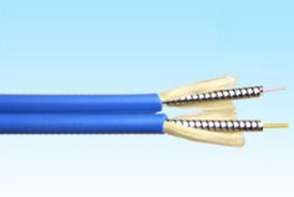 Duplex gepanzertes optisches Kabel mit Durchmesser 4,0*7,0 mm und Biegeradius 20D/15D