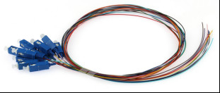 Einzelmodus Glasfaser Pigtail SC/UPC-Anschluss 12 Farboptionen 0,9 mm G652D G657A 4,5 mm OD