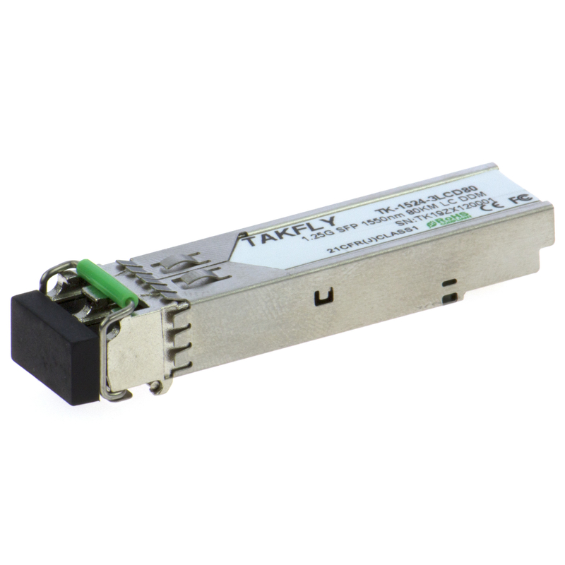 1.25G SFP 1550nm 80KM SMF DDM LC CISCO JUNIPER HUAWEI Kompatibles optisches Transceivermodul mit Empfängerempfindlichkeit von -26 dBm