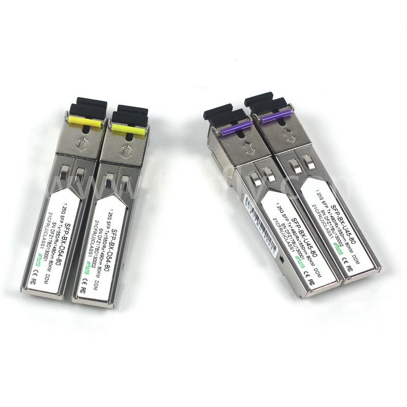 1.25G SFP BIDI OPTICAL TRANCEIVER MODULE Tx1490/Rx1550nm 80KM SMF DDM LC CISCO JUNIPER HUAWEI Kompatibel
