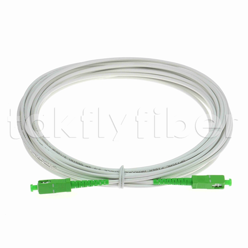 EN50575 CPR Zertifiziert SC APC Glasfaser Patchcord Panzer Glasfaser Patch Leads Simplex 3,0mm LSZH Weiße Jacke