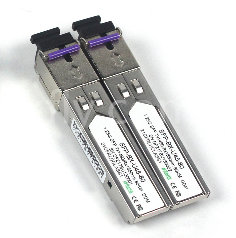 1.25G SFP BIDI Modul Tx1490/Rx1550nm 80KM SMF DDM LC CISCO JUNIPER HUAWEI Kompatibel
