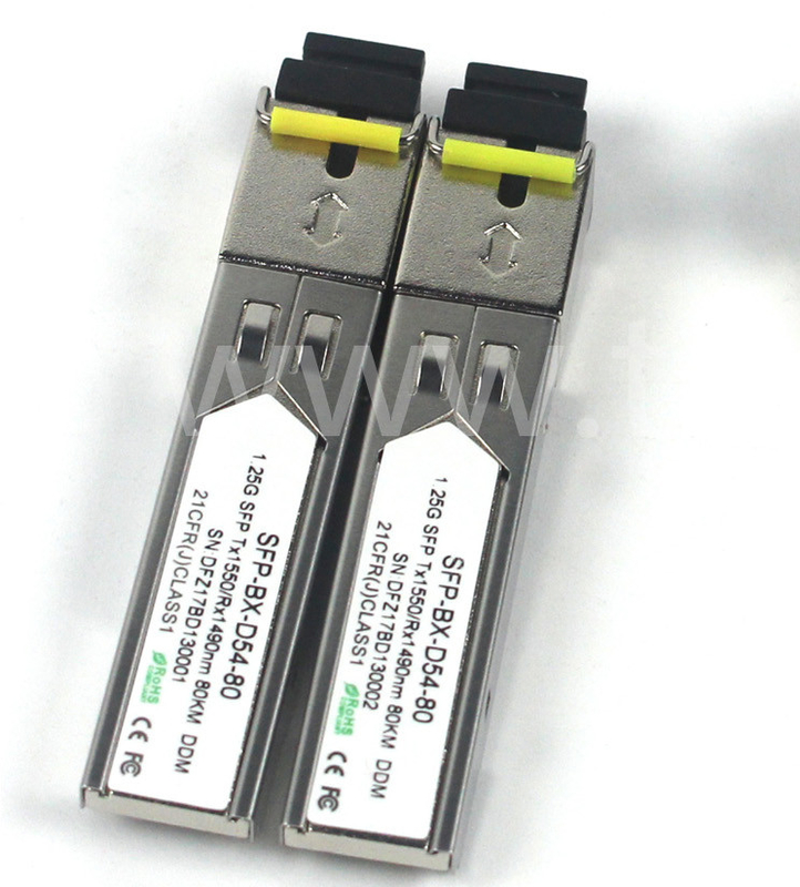 BIDI 1.25 G SFP Transceiver Tx1550/Rx1490nm 80KM SMF DDM LC CISCO JUNIPER HUAWEI Kompatibel
