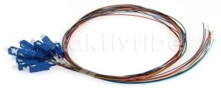 Telekommunikationsgrad 0,9 mm 12 Farbfaser-Optik-Pigtail mit SC/UPC-Anschluss in Orange