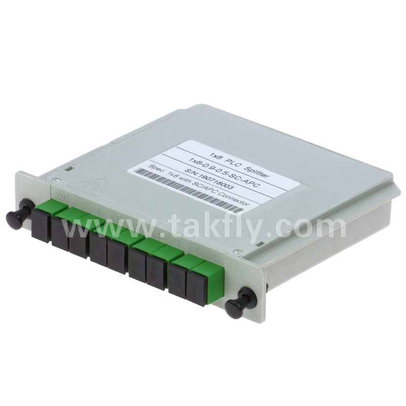 1*8 Einzelmodus G657A1 Faserkassette Typ LGX PLC Splitter mit Sc/APC-Anschluss Hohe Zuverlässigkeit und Stabilität