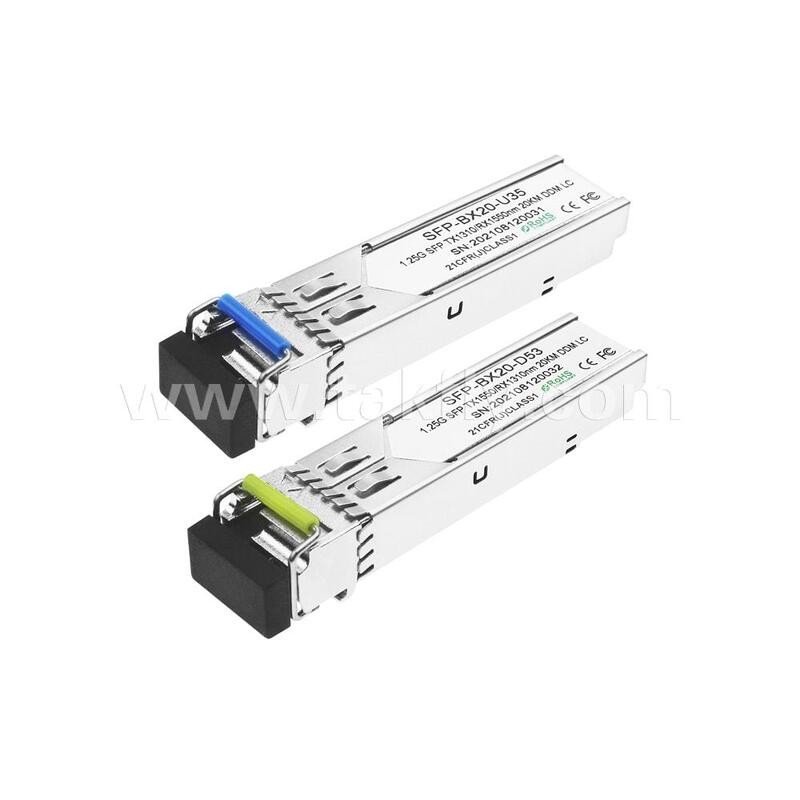SFP-Transceivermodul 1,25 Gbps 20 km LC Reichweite Tx1310nm/Rx1550nm Bidirektional für Rechenzentren FTTH FTTX