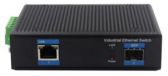 Industrieller PoE-Switch, 1 Port 10/100/1000 Mbit/s PoE + 1 Port 1000 Mbit/s SFP-Glasfaser (DF-1FG-1GPI)