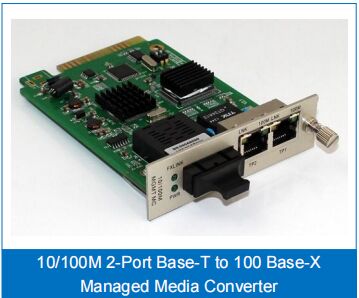 10/100 M 2-Port Base-T zu 100 Base-X Managed Media Converter Direktvertrieb Zuverlässige Netzwerkverbindung