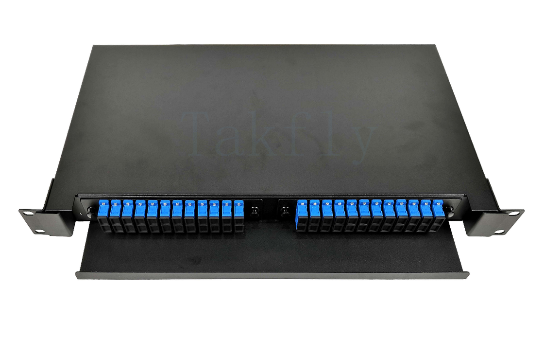 1U 48F Rackmontage-Glasfaser-ODF – verschiebbare Schublade, SC-Adapter-kompatibel