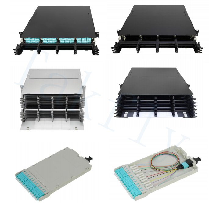 1U / 2U / 4U MPO-Kassetten-Patchpanel mit hoher Dichte – Rackmontage, einfach anzuschließende MPO-zu-LC-Kassettenmodule, vorinstallierte LC-Adapter für Rechenzentrums- und SAN/LAN-Anwendungen