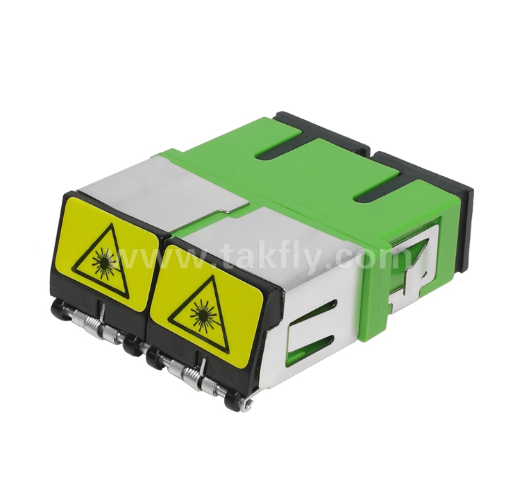 SC-Duplex-Adapter mit Frontverschluss - Außenabdeckung zum Schutz vor Staub und Laser, hohen und niedrigen Temperaturen