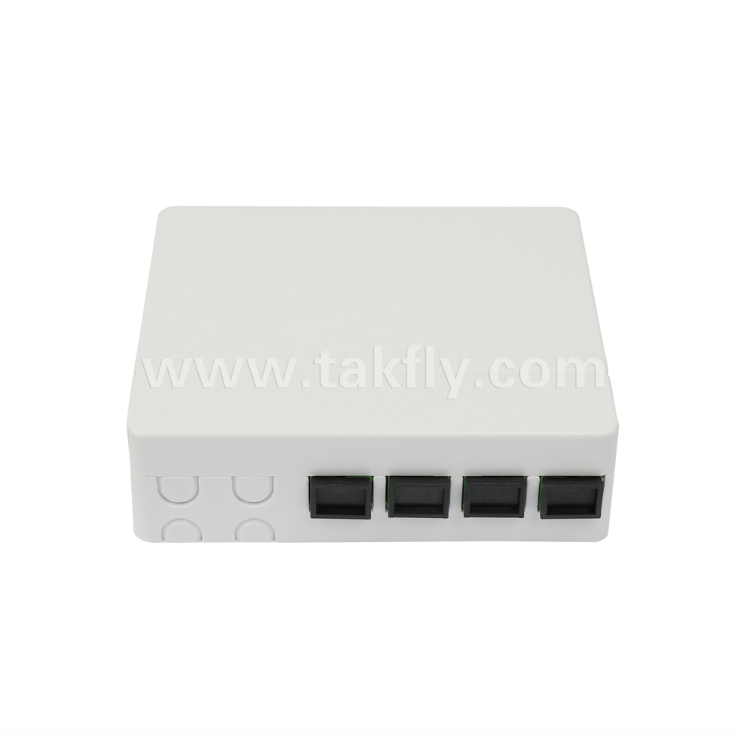 TKS-1806-04C-4-Port-Glasfaser-Abschlusseinheit - Aufputzmontage, SC/LC-kompatibel, Modulares Design für Arbeitsbereich-Subsysteme.