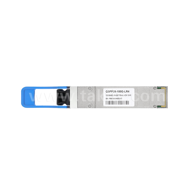 TKQS28-100G-LR4 100Gbps QSFP28-Optischer Transceiver mit 10 km, 4 LAN-WDM-Kanälen (1295.56-1309.14nm), EML-Laser, PIN-Empfänger, 100GBASE-LR4-kompatibel