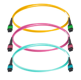 3m (10ft) MTP® patch cord, MTP®-12 APC (Female) to MTP®-12 APC (Female) Single Mode OS2, Plenum OFNP MPO patch cord